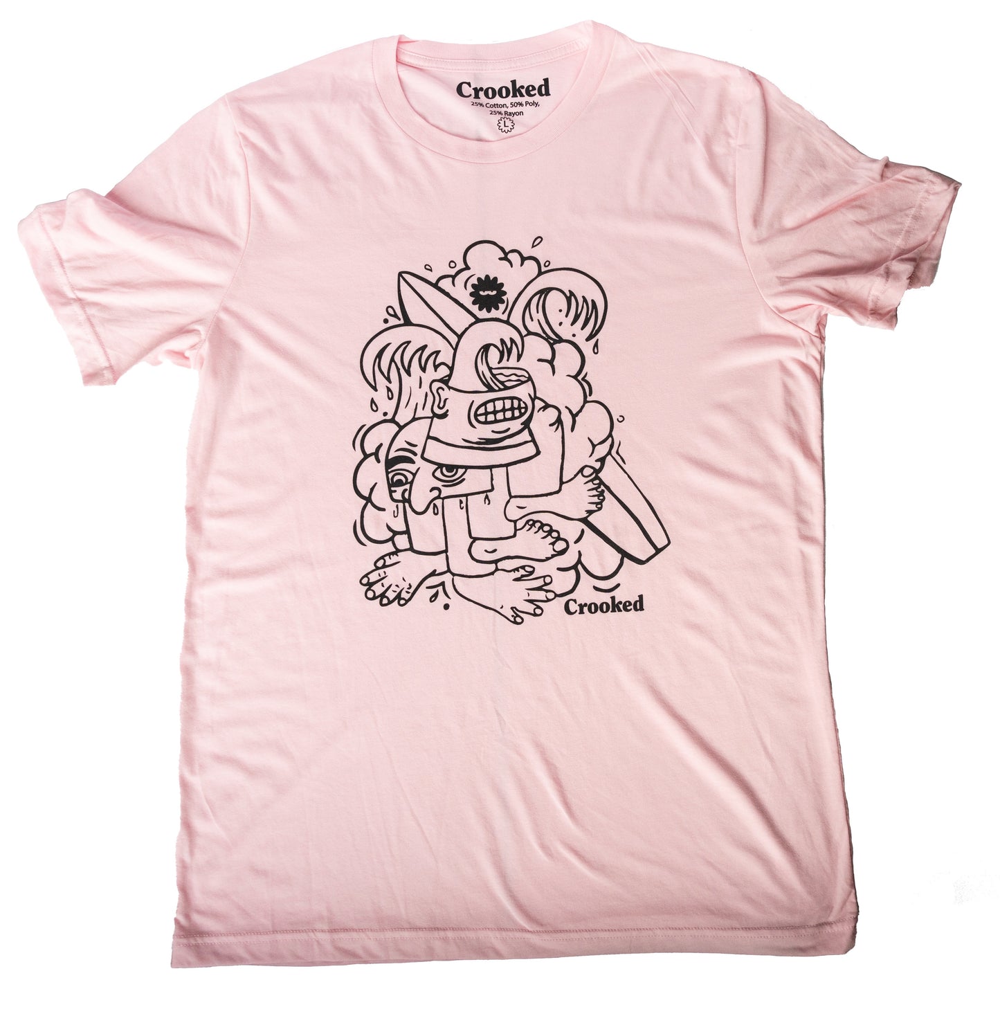 Wave Brain T-shirt in Pink